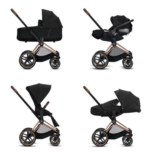 KINDERWAGEN PRIAM COMPLEET ROSE GOLD BLACK