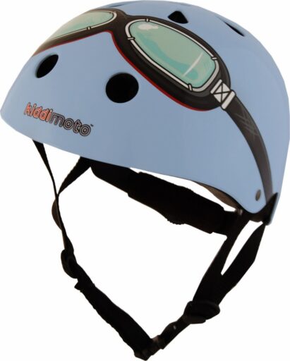 Kiddimoto Fietshelm Kind Blue Goggle M