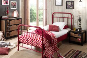BED METAAL 090 X 200 ROOD NEW YORK