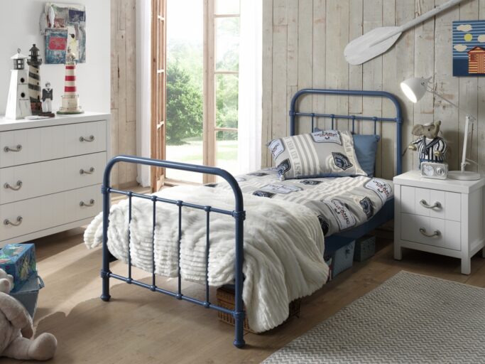 BED METAAL 090 X 200 BLAUW NEW YORK