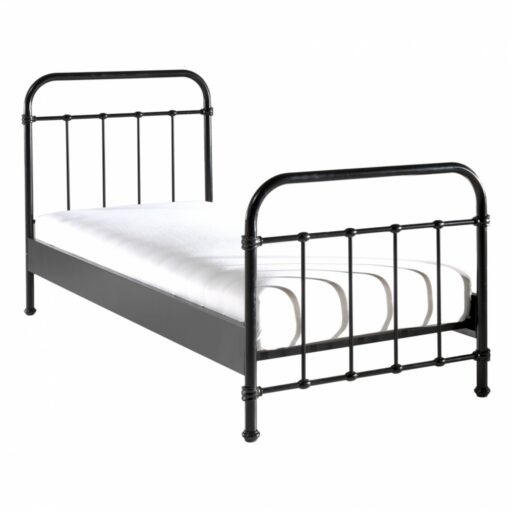 BED METAAL 090 X 200 ZWART NEW YORK