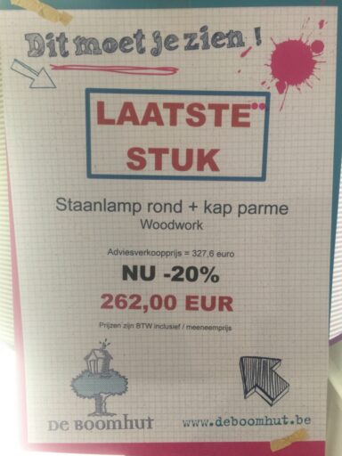 Staander rond + lampenkap Woodwork