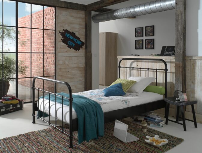 BED METAAL 120 X 200 ZWART NEW YORK