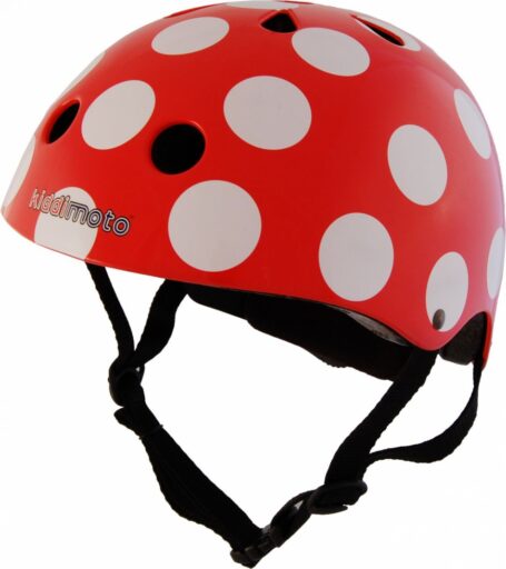 Kiddimoto Fietshelm Kind Red Dotty M