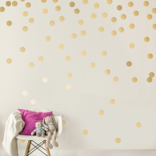 Muursticker Polka Dots Gold Roommates