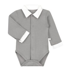 Romper Grijs Met Kraag Lange Mouw 1M Mats & Merthe