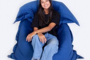 Zitzak Beanbag Velvet Blauw Sit On It