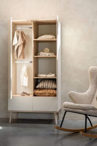 KLEERKAST 2-DEURS + 2 LADES FLOW CLAY QUAX