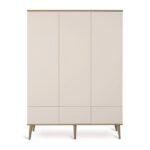 KLEERKAST 3-DEURS + 3 LADES FLOW CLAY QUAX