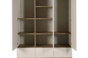 KLEERKAST 3-DEURS + 3 LADES FLOW CLAY QUAX