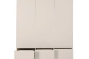 KLEERKAST 3-DEURS + 3 LADES FLOW CLAY QUAX