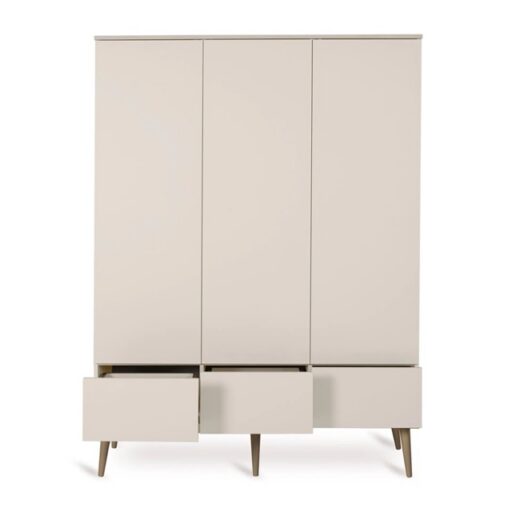 KLEERKAST 3-DEURS + 3 LADES FLOW CLAY QUAX