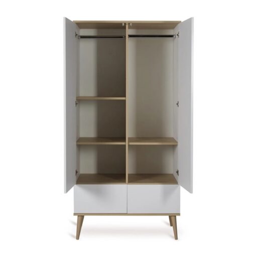 KLEERKAST 2-DEURS + 2 LADES FLOW WHITE QUAX