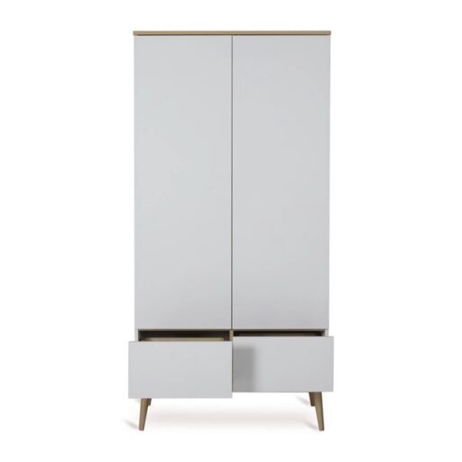 KLEERKAST 2-DEURS + 2 LADES FLOW WHITE QUAX