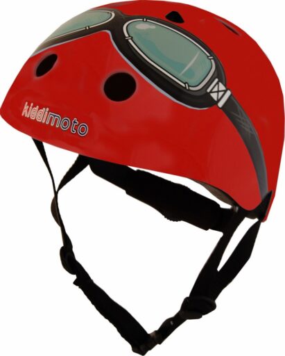 Kiddimoto Fietshelm Kind Red Goggle S