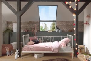 KAJUITBED METAAL 090 X 200 WIT ALICE VIPACK