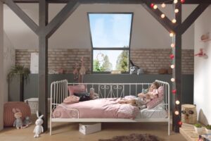 KAJUITBED METAAL 090 X 200 WIT ALICE VIPACK