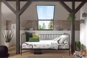 KAJUITBED METAAL 090 X 200 ZWART ALICE VIPACK