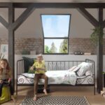 KAJUITBED METAAL 090 X 200 ZWART ALICE VIPACK