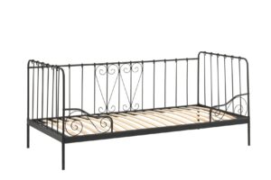 KAJUITBED METAAL 090 X 200 ZWART ALICE VIPACK
