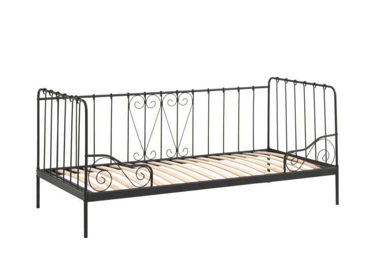KAJUITBED METAAL 090 X 200 ZWART ALICE VIPACK