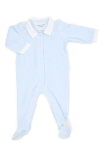 Kruippakje Velours Babyblauw Maat 56 Poetree Kids