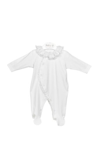 Kruippakje Kraagje Kant Wit Katoen 0M Baby Gi