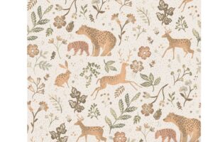 Behang Bosdieren Gebroken Wit en Beige Estahome