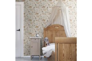Behang Bosdieren Gebroken Wit en Beige Estahome