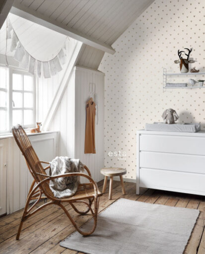 Behangpapier Hartjes Goud En Beige Estahome