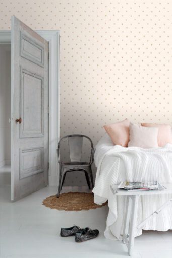 Behangpapier Hartjes Goud En Beige Estahome