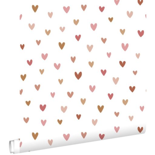 Behang Hartjes Terracotta En Roze Estahome