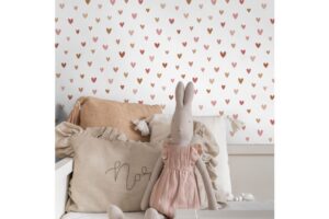 Behang Hartjes Terracotta En Roze Estahome