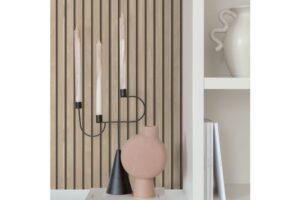 Behang Houten Wandpanelen 3D Beige Estahome