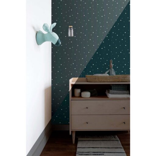 Behang Lichtgevende Sterretjes Donkerblauw Estahome