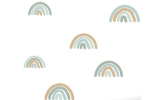 Behang Regenboogjes Mintgroen en Blauw Estahome
