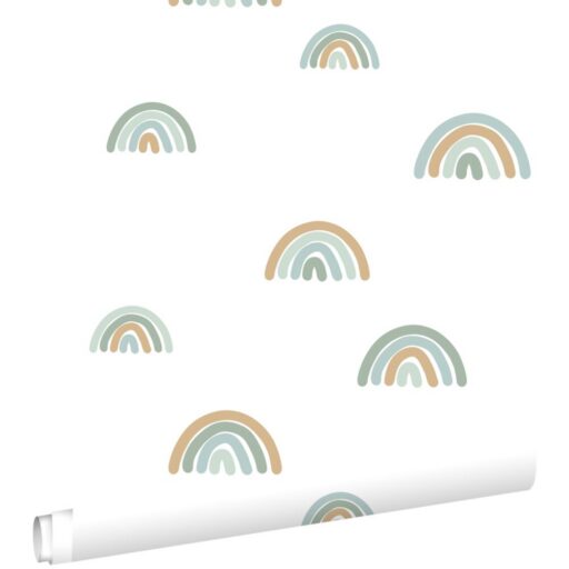 Behang Regenboogjes Mintgroen en Blauw Estahome