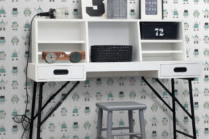 Behangpapier Robots Mintgroen en Blauw Estahome