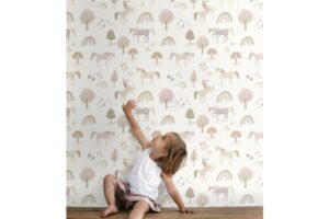 Behang Unicorns Beige en Zacht Roze Estahome