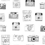 Behangpapier Camera's Zwart en Wit Estahome