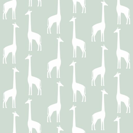 Behangpapier Giraffen Muntgroen Estahome