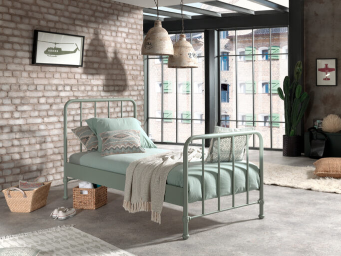 BED 90 X 200 BRONXX MATT OLIVE GREEN VIPACK
