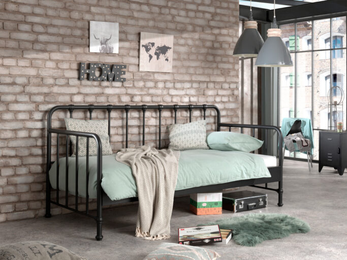 BEDBANK 90 X 200 ZWART VIPACK