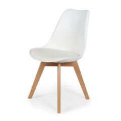 Bureaustoel Scandinave Wit Met Kussen