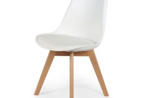 Bureaustoel Scandinave Wit Met Kussen