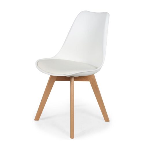 Bureaustoel Scandinave Wit Met Kussen