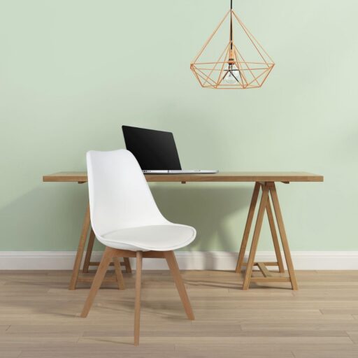 Bureaustoel Scandinave Wit Met Kussen