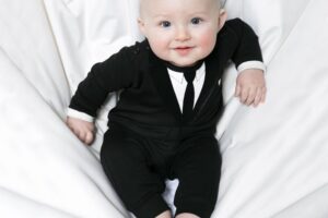 Kruippakje Casual Suit Zwart Das 9-12M