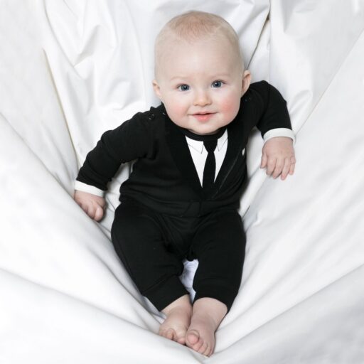Kruippakje Casual Suit Zwart Das 9-12M