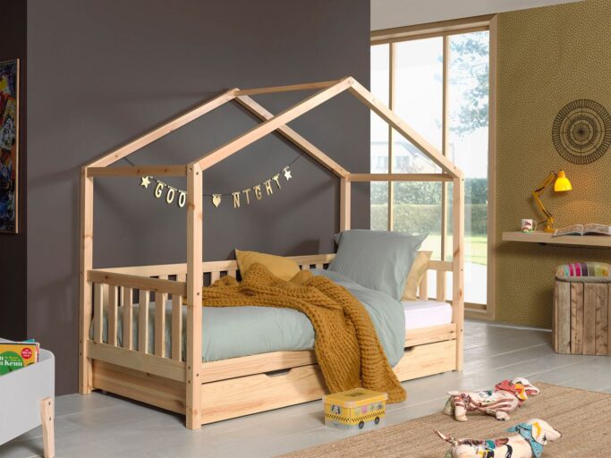 BED DALLAS BREED DAK SPIJLEN NATUREL 90 X 200 VIPACK